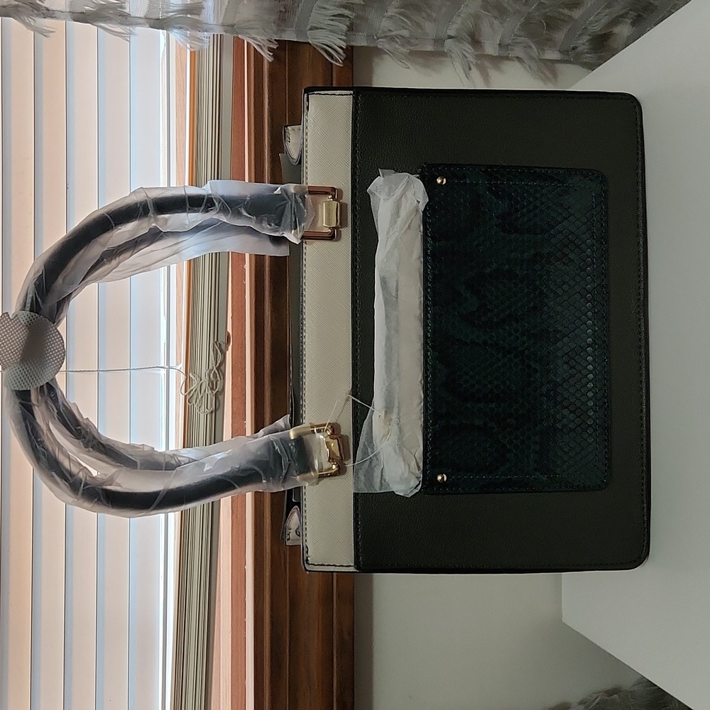 Aldo Hunter Green, Cream, Snakeskin Women's Handbag